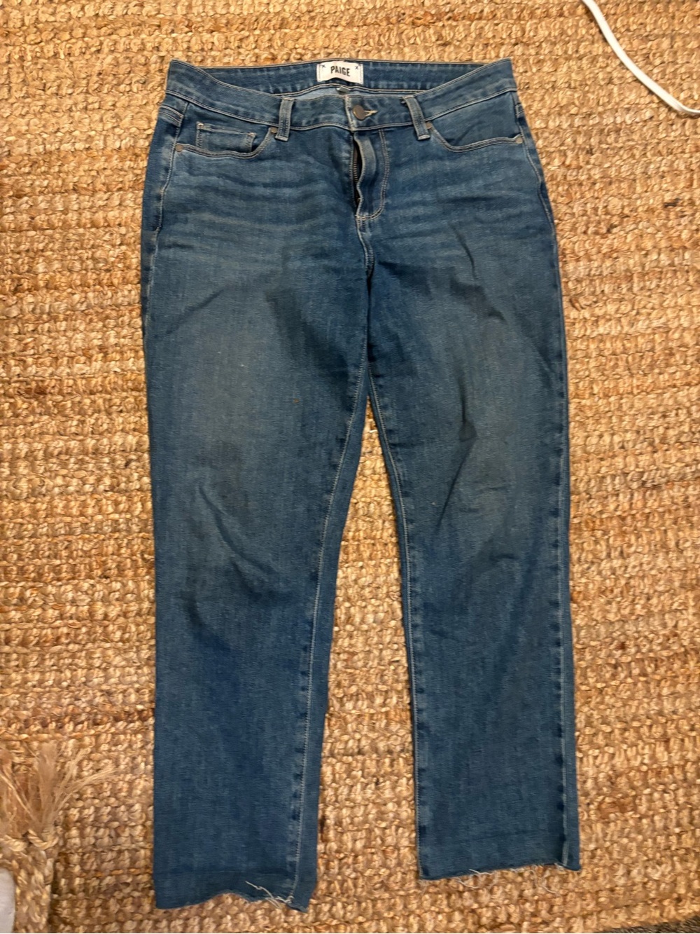 PAIGE Brigitte Leg High-Rise Jeans in Medium Blue
